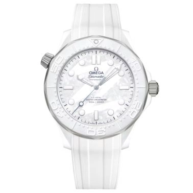 Omega Seamaster Diver 300m Co-Axial Master Chronometer watch with white dial “Milano Cortina 2026” and rubber strap, 43.5 mm