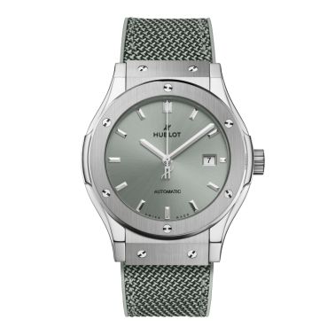 Hublot Classic Fusion Titanium Sage Green automatic green dial rubber strap 42 mm