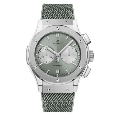 Hublot Classic Fusion Chronograph Titanium Sage Green automatic green dial rubber strap 45 mm