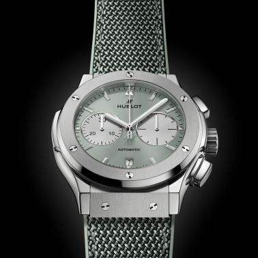 Hublot Classic Fusion Chronograph Titanium Sage Green automatic green dial rubber strap 45 mm