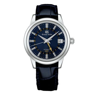 Montre Grand Seiko Elegance "Moondrop" automatique GMT cadran bleu bracelet cuir 39,5 mm