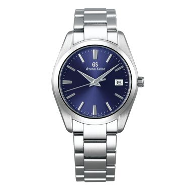 Montre Grand Seiko Heritage quartz cadran bleu bracelet acier 37 mm