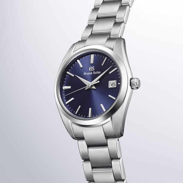 Grand Seiko Heritage quartz blue dial steel bracelet 37 mm