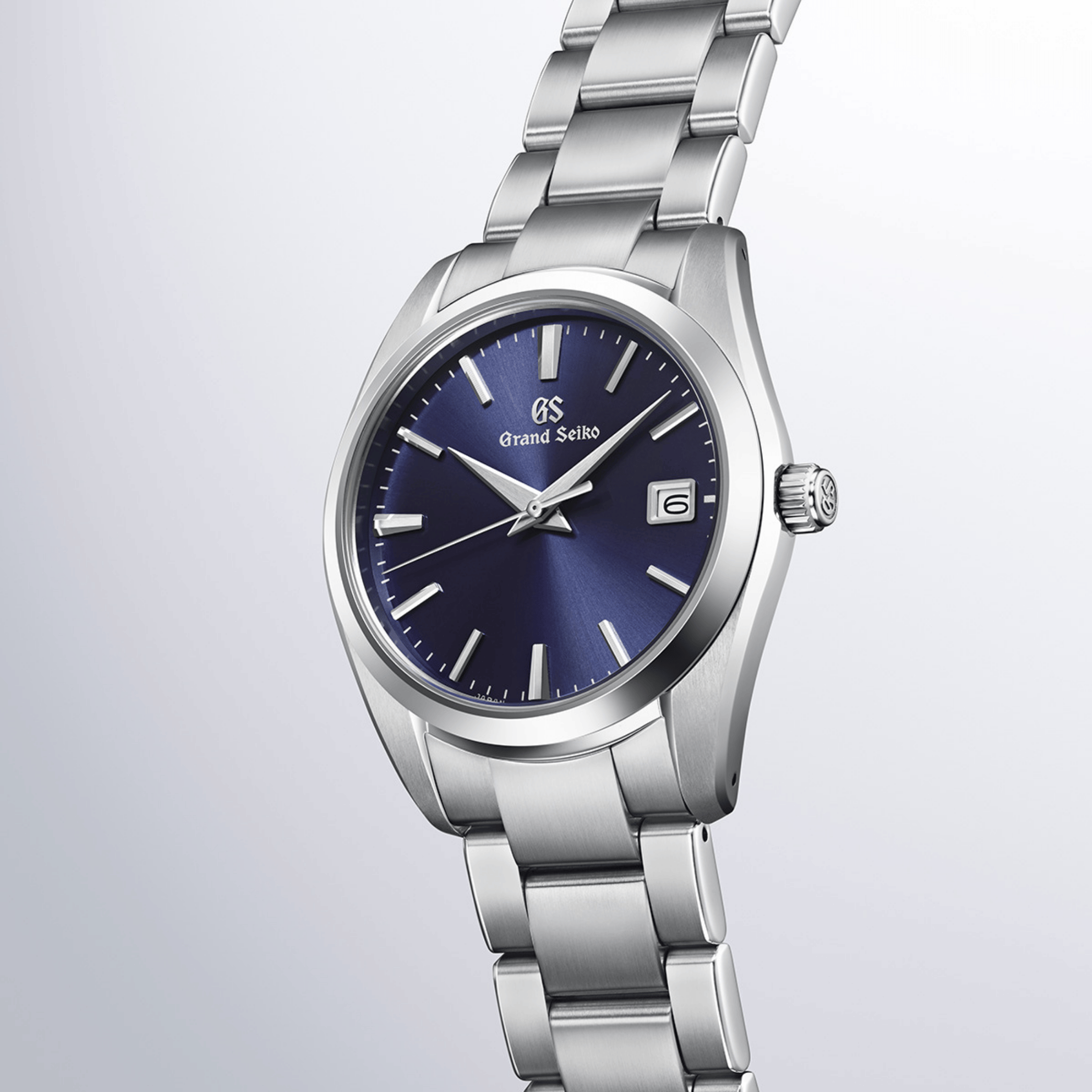 Grand Seiko Heritage quartz blue dial steel bracelet 37 mm