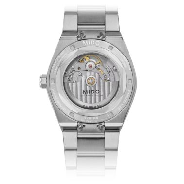 Mido Multifort 8 One Crown automatic watch with black dial and steel bracelet, 40 mm