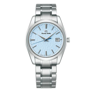 Grand Seiko Heritage "Skyflake" quartz blue dial titanium bracelet 37 mm
