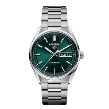 TAG Heuer Carrera Day-Date Automatic green dial steel bracelet 41 mm