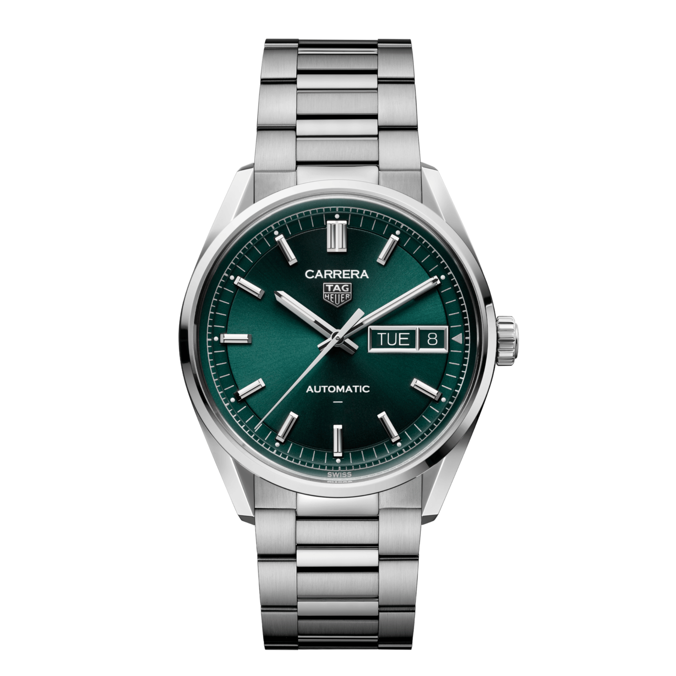 TAG Heuer Carrera Day-Date Automatic green dial steel bracelet 41 mm
