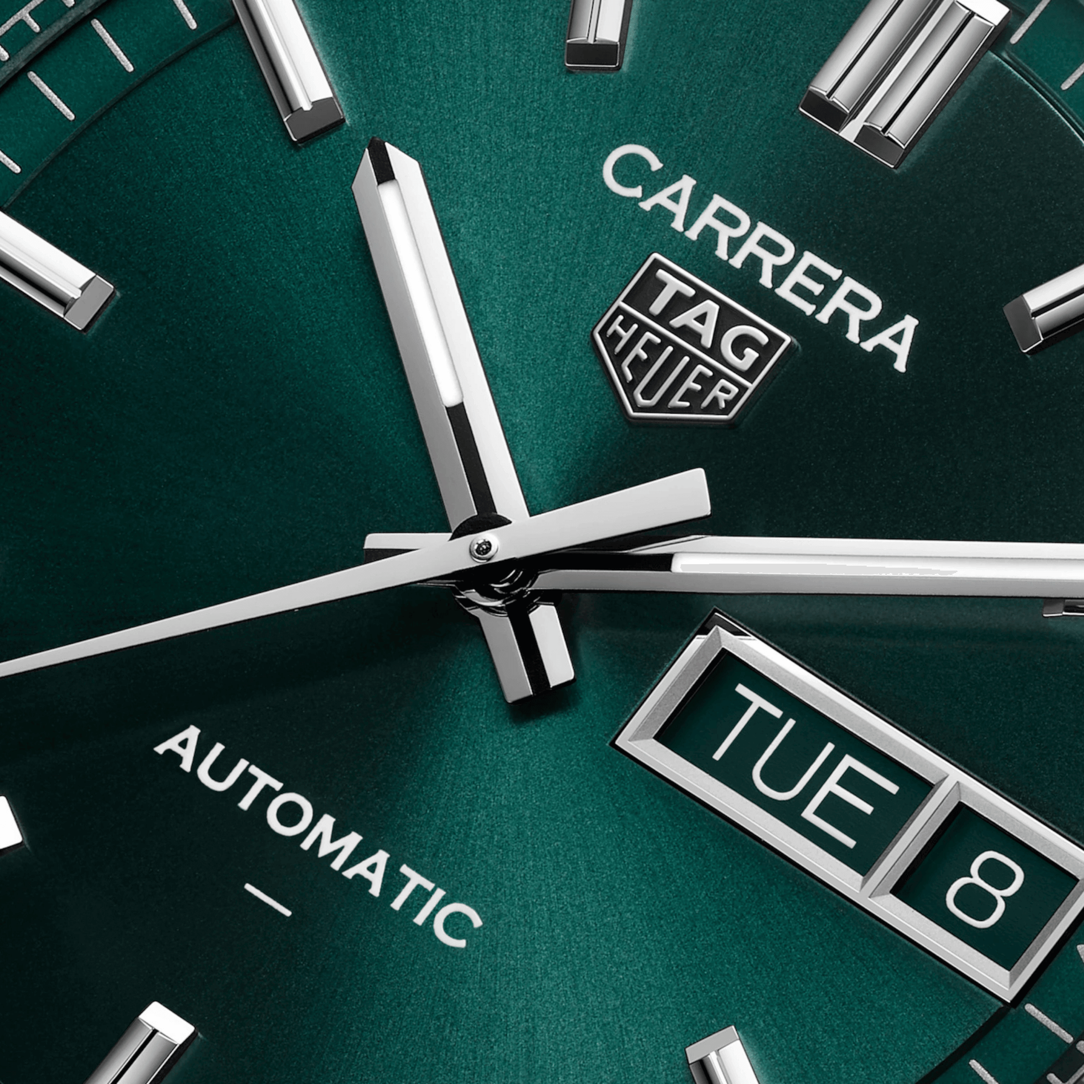 TAG Heuer Carrera Day-Date Automatic green dial steel bracelet 41 mm