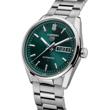 TAG Heuer Carrera Day-Date Automatic green dial steel bracelet 41 mm