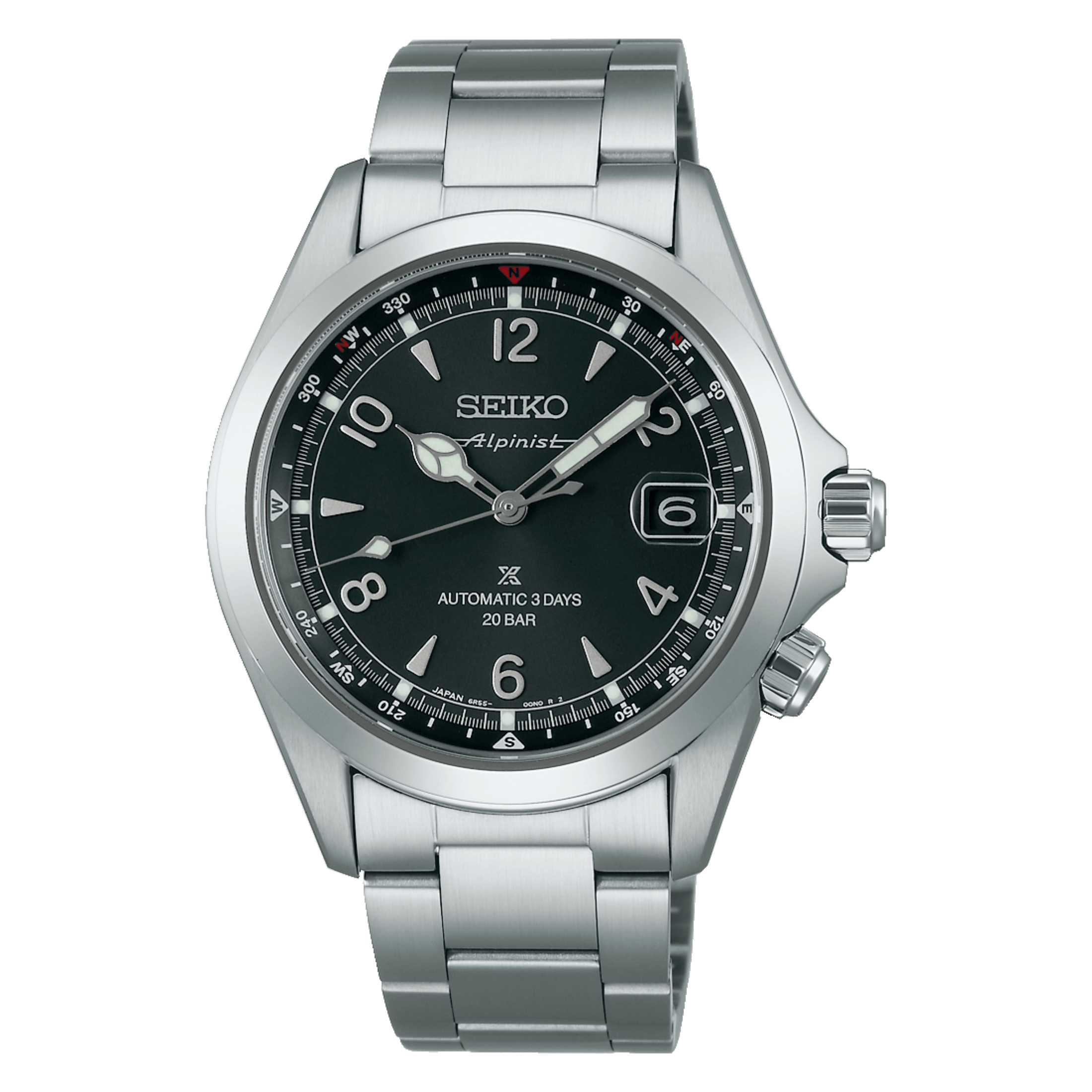 Montre Seiko Prospex Alpinist 2025 automatique cadran noir bracelet acier 39,5 mm