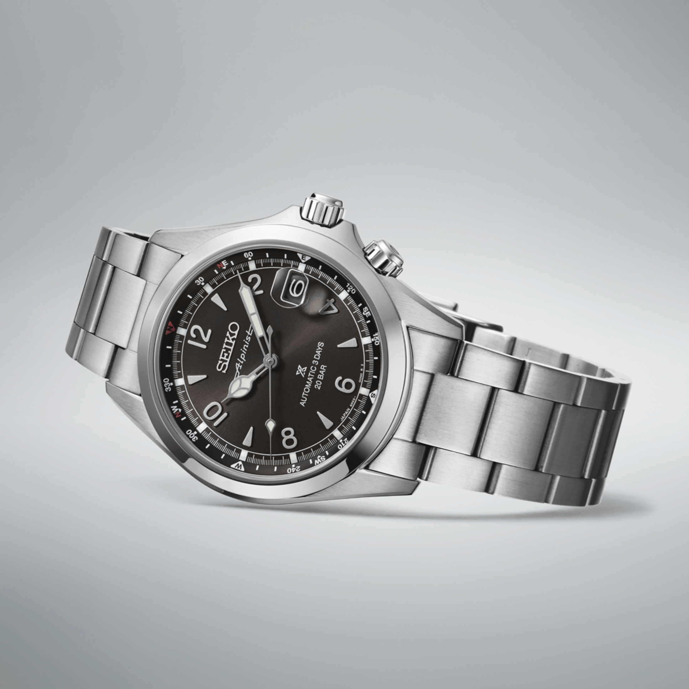 Seiko Prospex Alpinist 2025 automatic black dial steel bracelet 39.5 mm