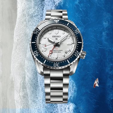 Montre Seiko Prospex Automatique Heritage Diver's GMT 1968 cadran blanc bracelet acier 42 mm