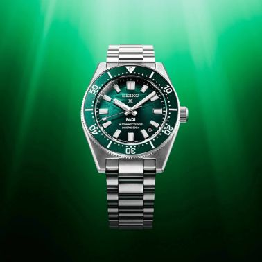 Montre Seiko Prospex Diver's 1965 Heritage 62MAS "PADI Edition" automatique cadran vert bracelet acier 40 mm