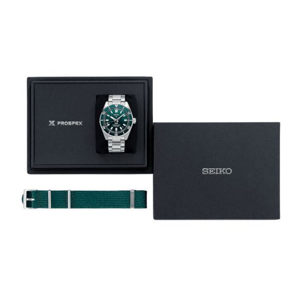 Seiko Prospex Diver's 1965 Heritage 62MAS "PADI Edition" automatic green dial steel bracelet 40 mm