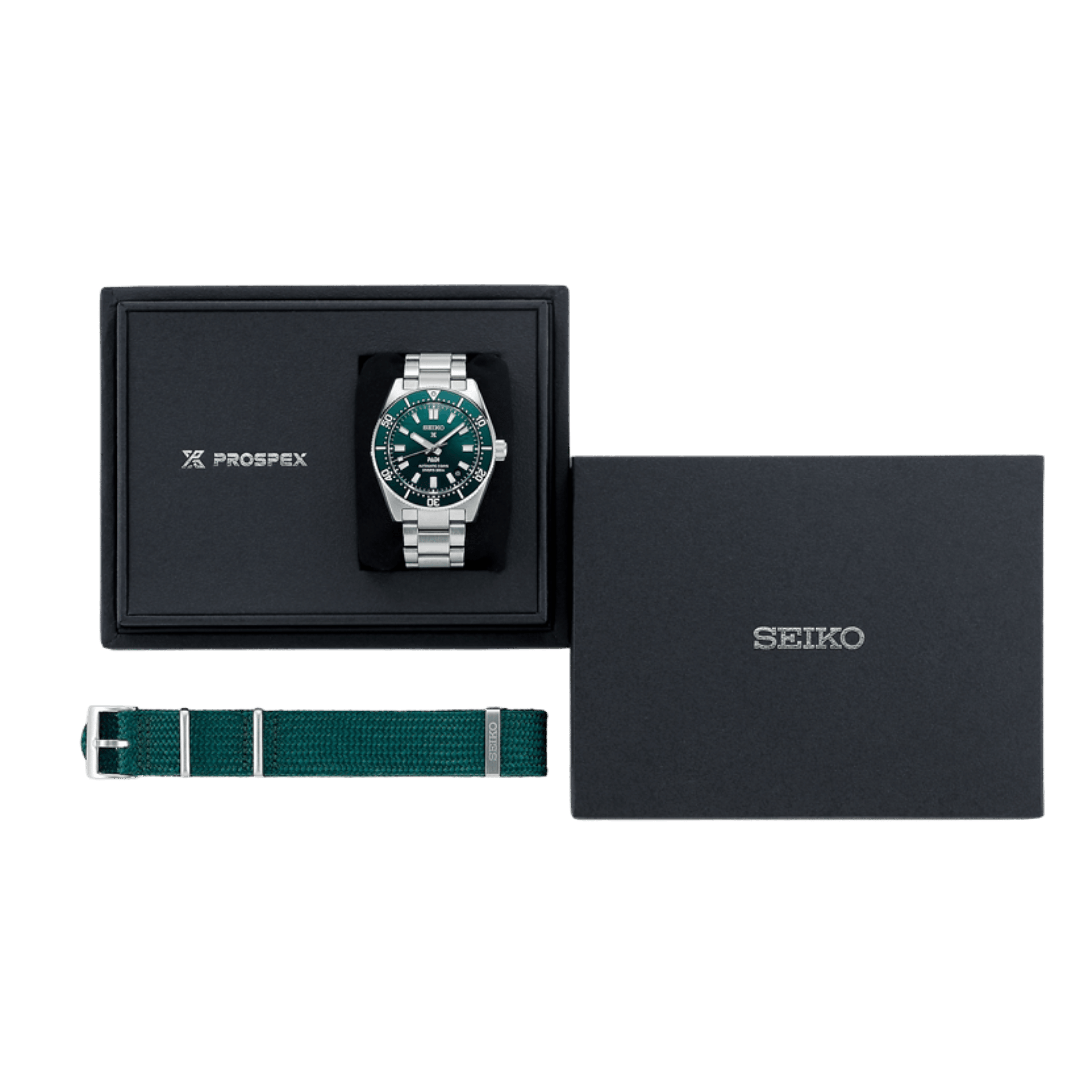 Seiko Prospex Diver's 1965 Heritage 62MAS "PADI Edition" automatic green dial steel bracelet 40 mm