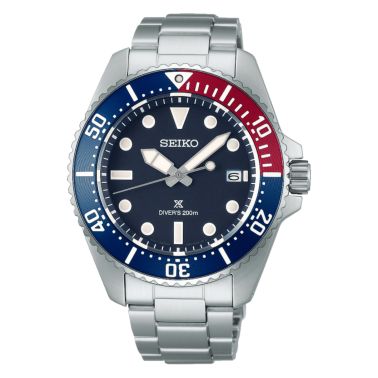 Montre Seiko Prospex Solaire Diver's 200M cadran bleu lunette pepsi bracelet acier 41 mm