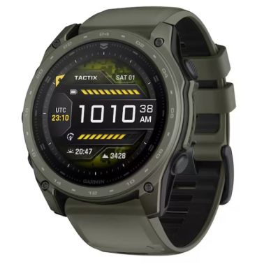 Garmin Tactix 8 Cerakote AMOLED watch with green silicone strap, 51 mm - With Applied Ballistics Ultralight calculator