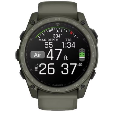 Montre Garmin Tactix 8 Cerakote AMOLED bracelet silicone vert 51 mm - Avec calculateur Applied Ballistics Ultralight