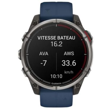 Montre Garmin Quatix 8 Edition Standard GPS bracelet silicone bleu 47 mm