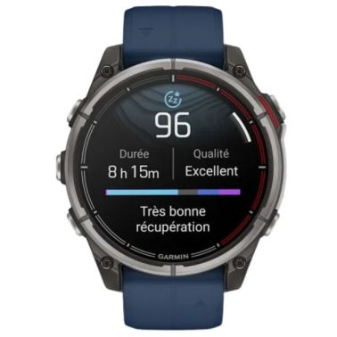 Montre Garmin Quatix 8 Edition Standard GPS bracelet silicone bleu 47 mm