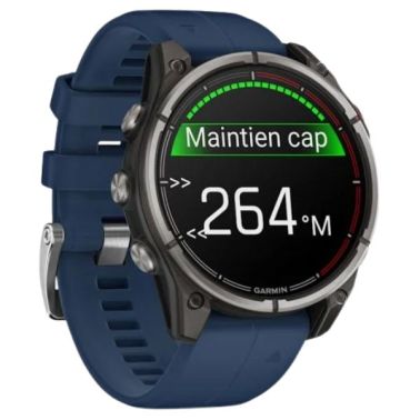 Garmin Quatix 8 Standard Edition Watch with blue silicone strap, 47 mm .