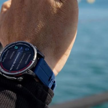 Garmin Quatix 8 Standard Edition Watch with blue silicone strap, 47 mm .