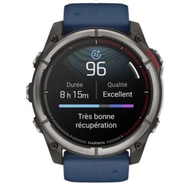 Montre Garmin Quatix 8 Edition Standard GPS bracelet silicone bleu 51 mm
