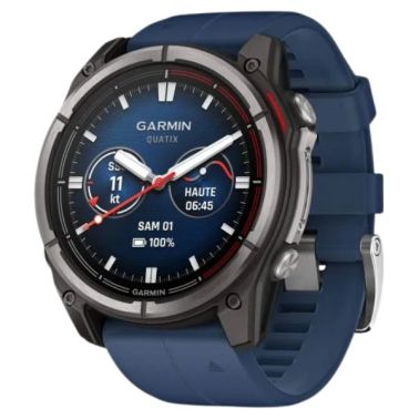 Montre Garmin Quatix 8 Edition Standard GPS bracelet silicone bleu 51 mm