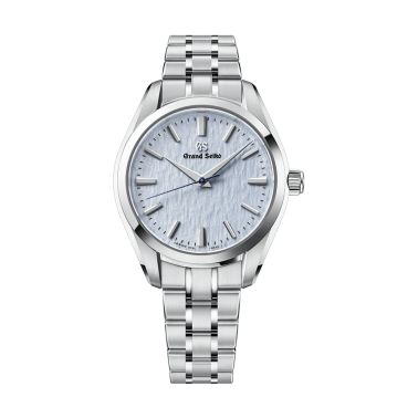 Montre Grand Seiko Heritage "Skyflake" quartz cadran bleu bracelet acier 33 mm