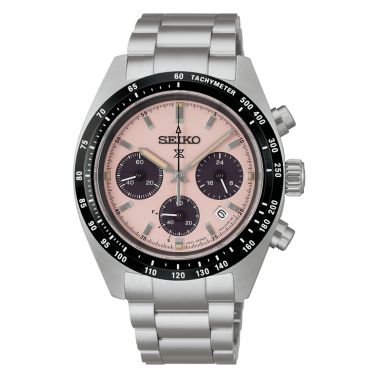 Seiko Prospex SpeedTimer "Youngtimer" solar pink dial steel bracelet 39 mm