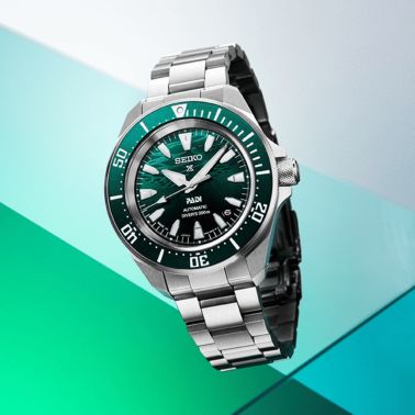 Montre Seiko Prospex Diver's Samurai "PADI" automatique cadran vert bracelet acier 41,7 mm