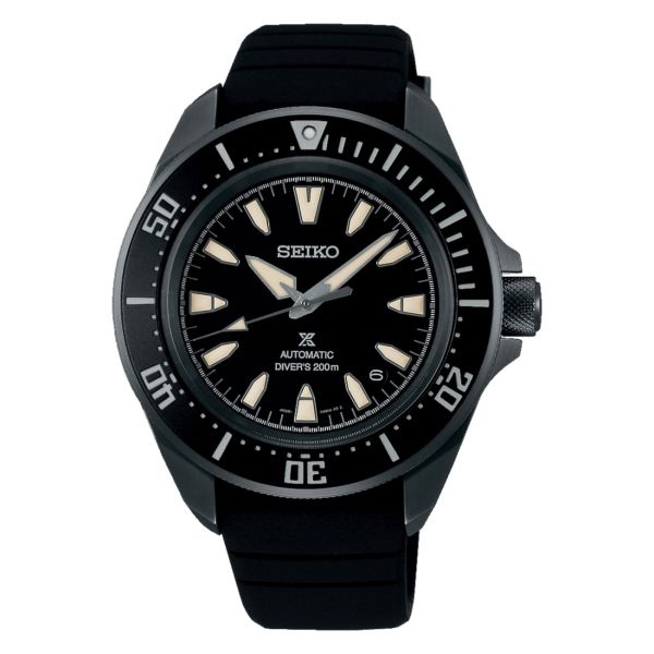 Seiko Prospex Diver's Samurai "All-Black" automatic black dial rubber bracelet 41,7 mm