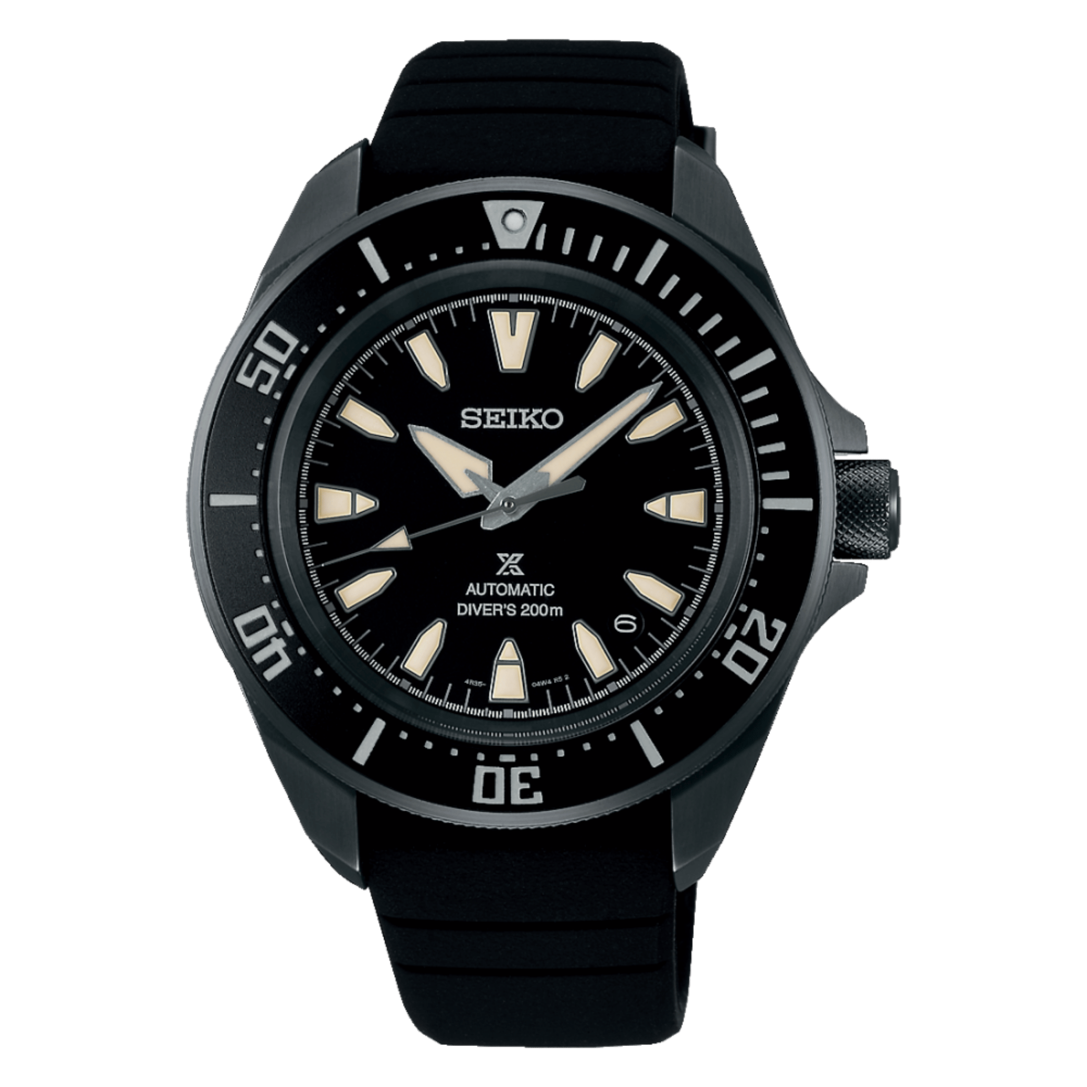 Seiko Prospex Diver's Samurai "All-Black" automatic black dial rubber bracelet 41,7 mm