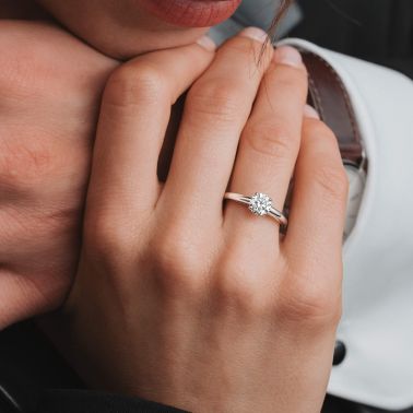 Solitaire Lepage Promesse en or blanc et diamant