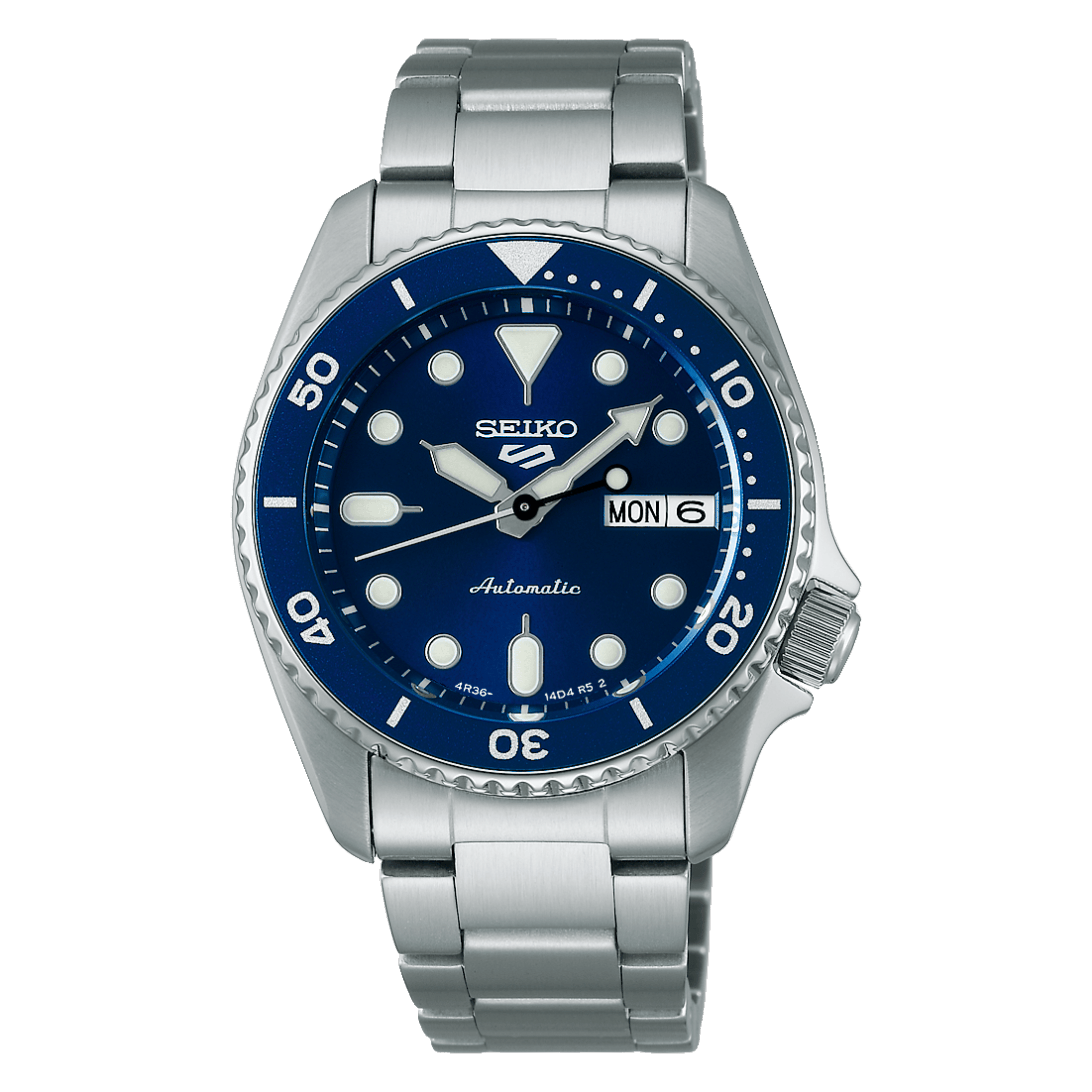 Montre Seiko 5 Sports SKX Midsize automatique cadran bleu bracelet acier 38 mm