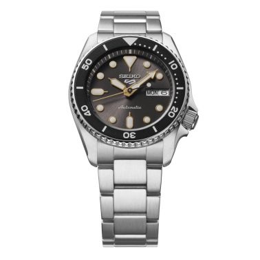 Montre Seiko 5 Sports SKX Midsize automatique cadran gris bracelet acier 38 mm