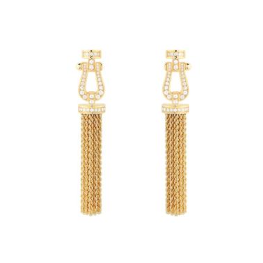 FRED Force 10 earrings in yellow gold and diamonds