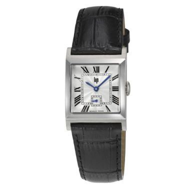 copy ofLip Churchill T26 automatic watch with white dial and blue leather strap, 46 x 26 mm