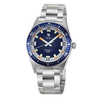 copy ofLip Nautic 3 automatic black dial steel bracelet 39 mm