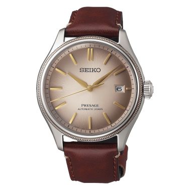 Montre Seiko Presage Classic Series "Shiracha" automatique cadran brun bracelet cuir 40,2 mm