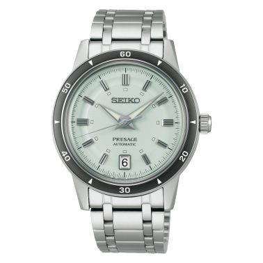 Montre Seiko Presage Style 60s automatique cadran vert bracelet acier 39,5 mm
