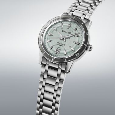 Montre Seiko Presage Style 60s automatique cadran vert bracelet acier 39,5 mm