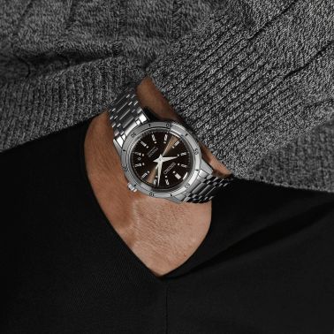 Montre Seiko Presage Style 60s automatique cadran marron bracelet acier 39,5 mm