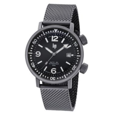 Lip Grande Nautic Ski Fantôme automatic watch black dial steel bracelet Milanese 41 mm