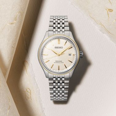 Montre Seiko Presage Classic Series automatique cadran champagne bracelet acier 40,2 mm