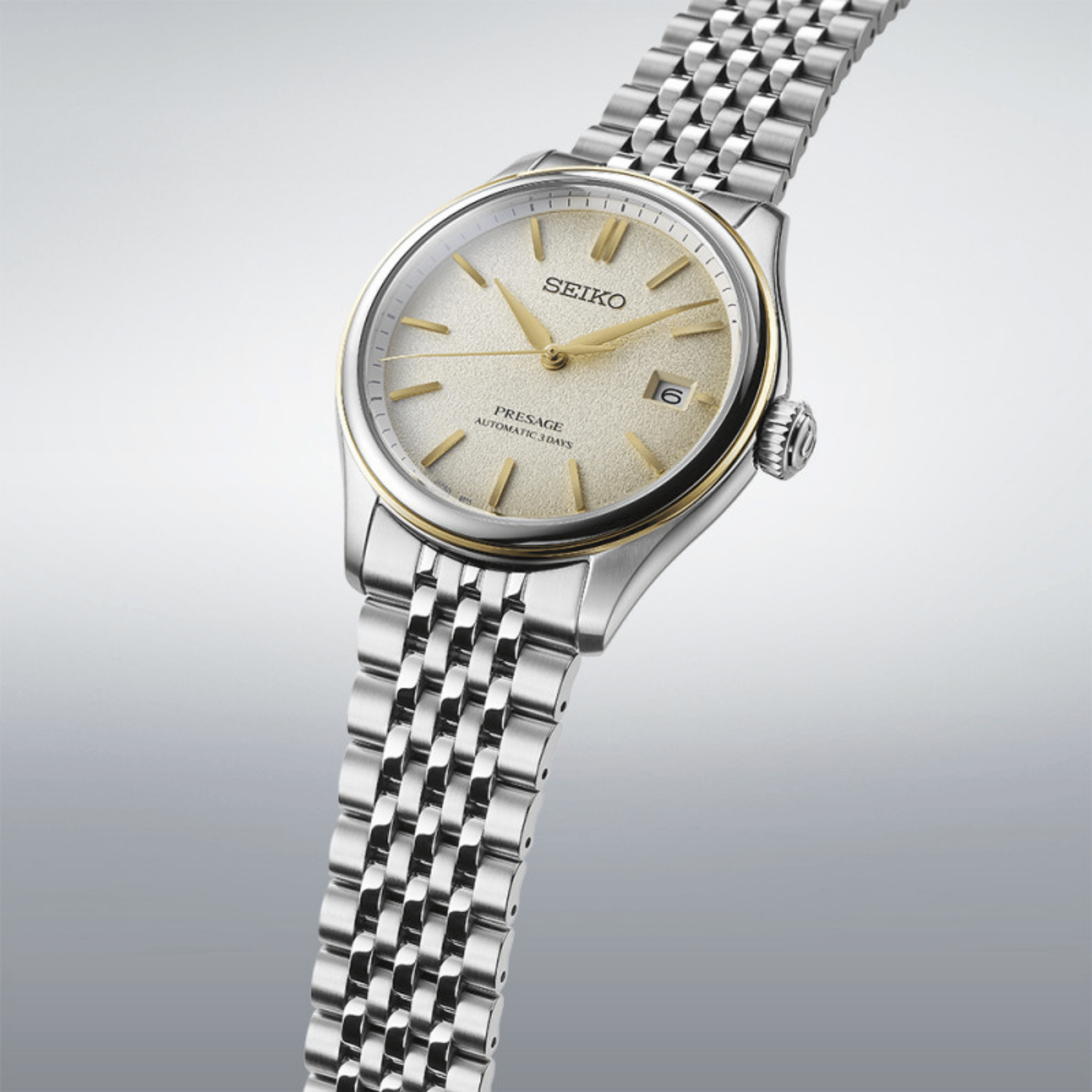 Montre Seiko Presage Classic Series automatique cadran champagne bracelet acier 40,2 mm