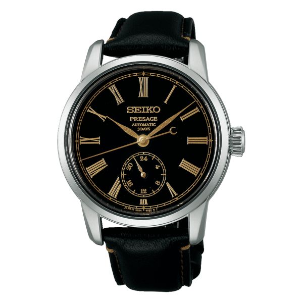 Montre Seiko Presage Classic Series “Craftsmanship” Laque Urushi automatique cadran noir bracelet cuir 40,2 mm
