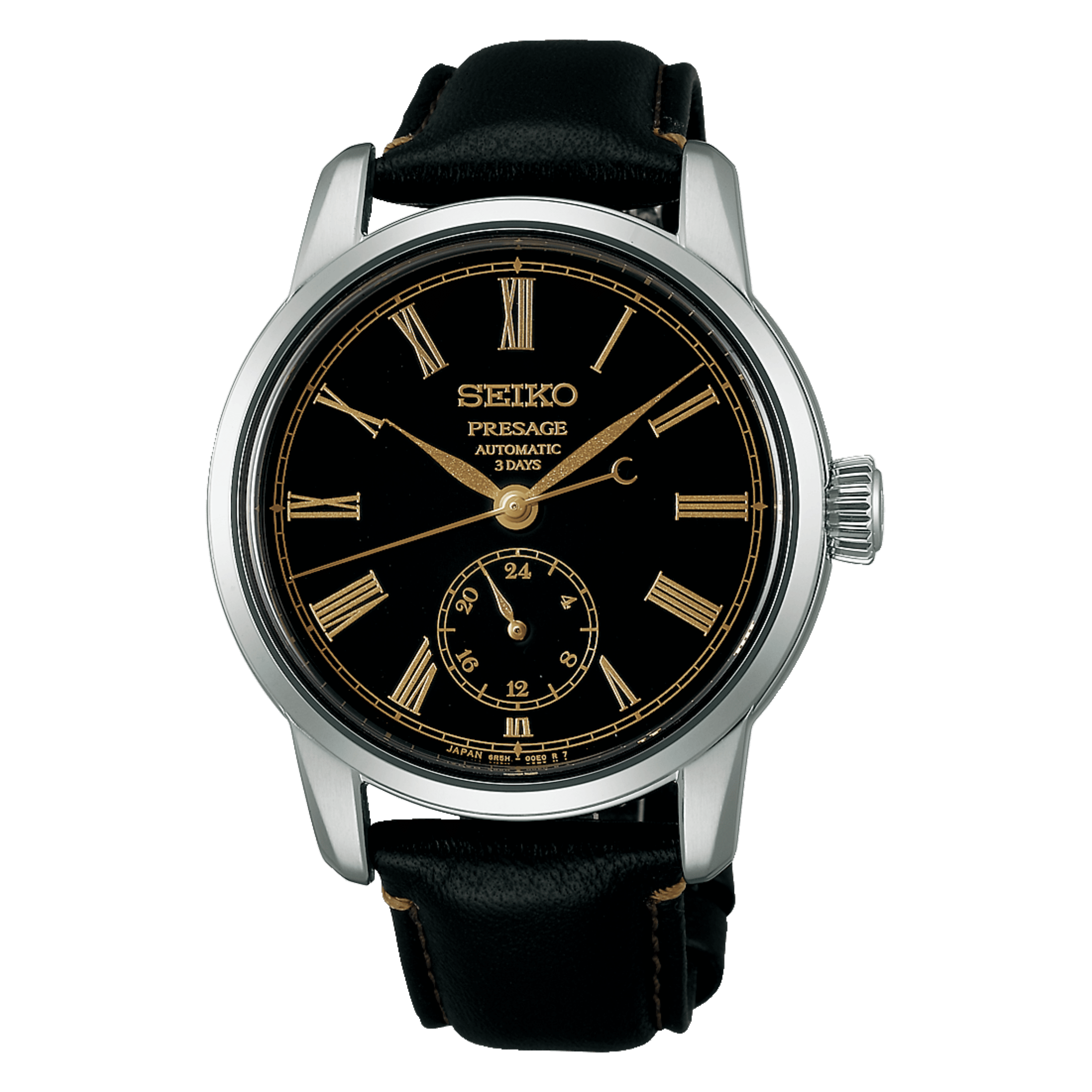 Montre Seiko Presage Classic Series “Craftsmanship” Laque Urushi automatique cadran noir bracelet cuir 40,2 mm