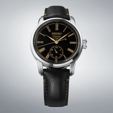 Montre Seiko Presage Classic Series “Craftsmanship” Laque Urushi automatique cadran noir bracelet cuir 40,2 mm